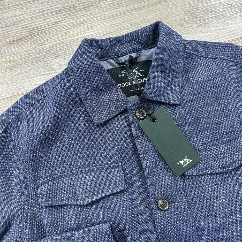 NWT Rodd & Gunn Small The Cascades Bluestone Linen Wool Blend Shirt‎ Jacket